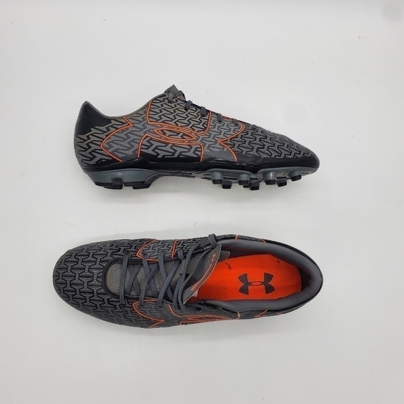 Under Armour Men's UA Corespeed Force 2.0 FG Cleats Shoes Size 13 Grey Orange - Picture 13 of 16